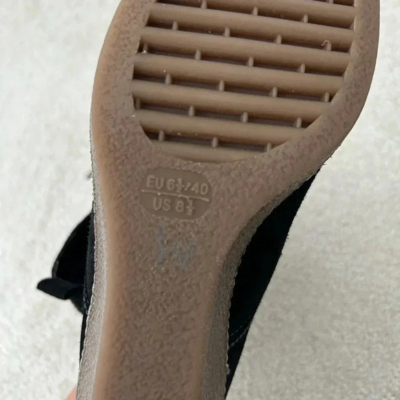 The FLEXX Black Suede Ankle Booties Womens Wedges Lace Up Shoes Ladies - Picture 7 of 8